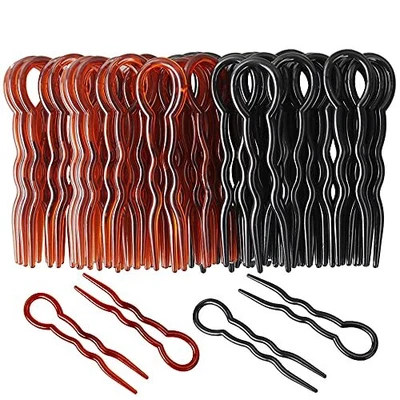 $14.99 • Buy U Shaped Hair Pins Spiral Braid Twist Plastic Lightweight Portable Styling 40 Pc