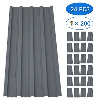 Corrugated Roof Sheet Profile Metal Roofing Panel Cover Carport Shed 24PCS Grey • £89.99