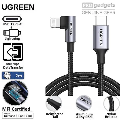 $29.99 • Buy For IPhone 14 13 12 IPad Pro UGREEN USB C To Lightning Angle Cable MFi Certified