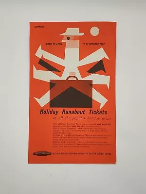 Tom Eckersley Railway Leaflet British Railways Holiday Runabout Ticket Br Poster • £8.50