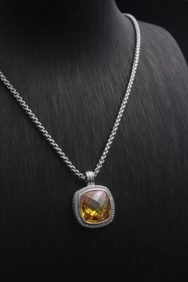 $81 • Buy David Yurman 17  With Lobster Clasp Gemstone Pendant Necklace.