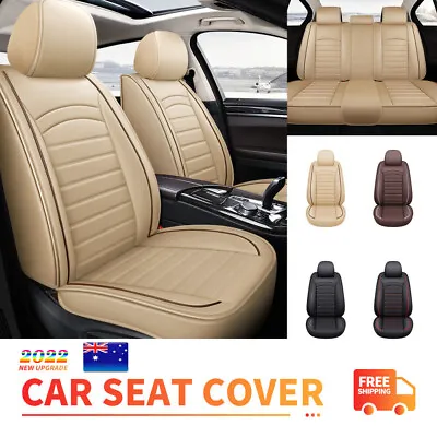 $102.48 • Buy Deluxe Leather Car Seat Covers 5-Sits Full Set Front Rear Cushion For Mitsubishi