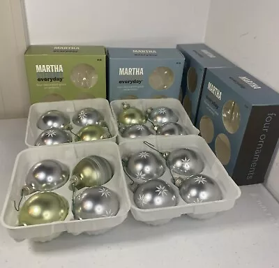 Martha Stewart Everyday 16 Glass Globe Christmas Ornaments  First Snowfall  • $24.99