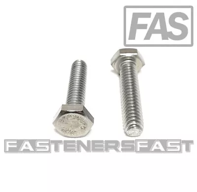 (25) 1/4-20x1-1/8  316 Stainless Steel Hex Cap Screws Hex Bolts FT MARINE GRADE • $13.05