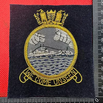 British Royal Navy Bullion Embroidered Blazer Badge - Submariners We Come Unseen • £9.99