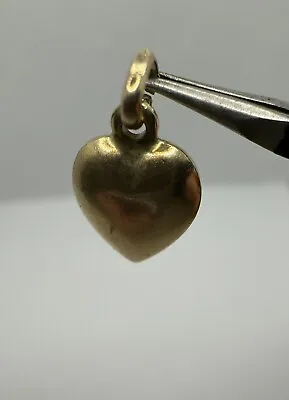 9CT Yellow Gold Puffy Heart Charm Pendant • £20