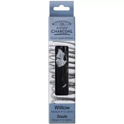 Winsor & Newton Artists Willow Charcoal Medium 12 Sticks. For Drawing Sketching • £5.34