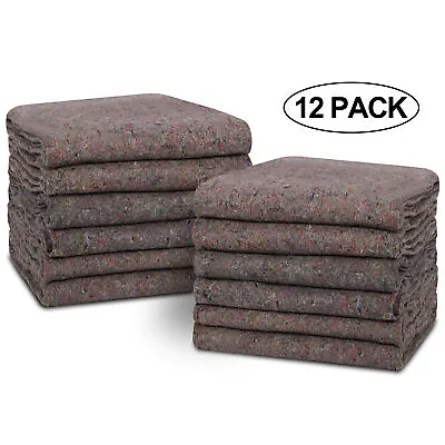 12 Moving Blankets 53x74 Inch Heavy Duty Professional Quality Ultra Thick Gray • $30.58