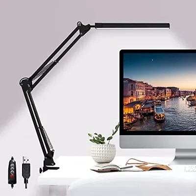 £19.53 • Buy LED Desk Lamp Clamp Desk Light Metal Swing Arm Desk Lamp Office Working Drawing