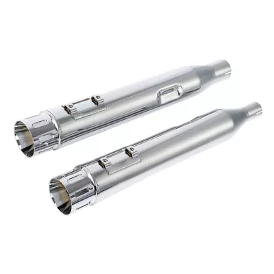 Chrome Dual Slip-On Mufflers Exhaust Pipes Fit For Harley Touring Models 17-24 • $159.99