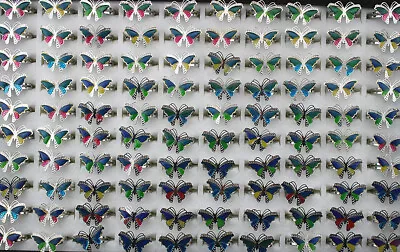 Wholesale Bulk Lots 40pcs Mixed Charm Butterfly Lady's Change Color Mood Rings • $22.66
