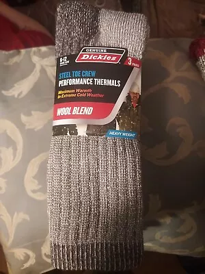 3 Pairs Dickies Steel Toe Heavyweight Wool Blend Performance Thermal Crew Socks • $9.99