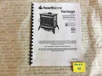 Hearthstone Heritage 8021 Non Cat Wood Stove Operation Owners  Parts Manual  • $14.95