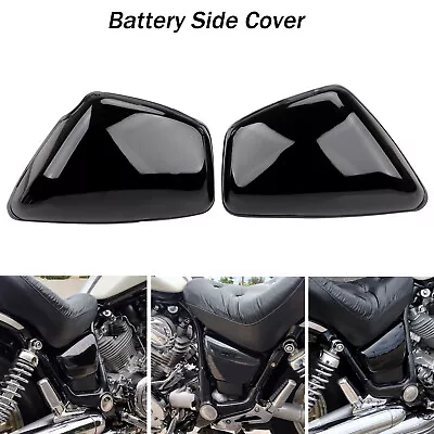 L& R For Yamaha 1984-up XV700 750 1000 1100 Virago Side Panel Cover Gloss Black • $24.68