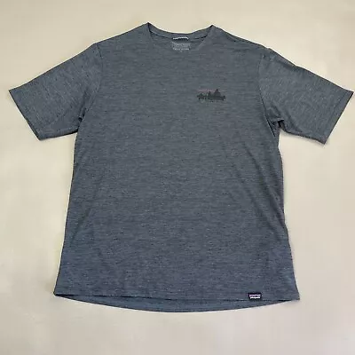 Patagonia Capilene Cool Graphic Tee Shirt Blue Save Our Home Planet Men's Small • $0.99