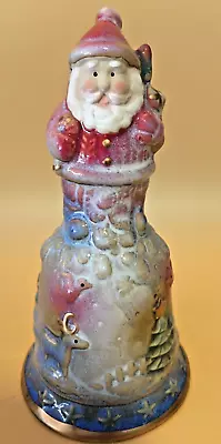 Vtg. Patriotic Santa Claus Christmas Bell Ceramic Painted Glazed 6 Inches Tall • $20