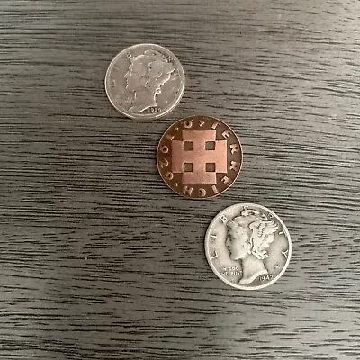 Copper / Silver Coin Magic . Mini Set Dime And Groschen 2 Copper Coin . • £28.50