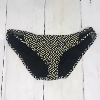 Mossimo Womens Swimwear Bottom Bikini Black Beige Size Medium Geometric  • $6.99