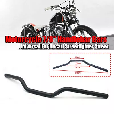 Motorcycle 7/8  Handlebar Drag Bars Tracker Black For Honda Suzuki Yamaha Harley • $33.99