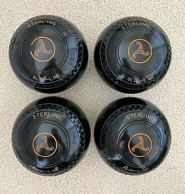 Almark Sterling Slim-Line Set Of 4 Lawn Bowls. Size 3HM. WB 16. Carrier Included • £65