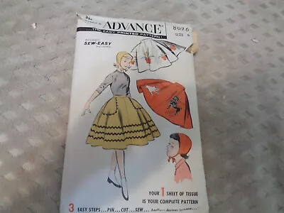 Vintage Girls Sewing Pattern Circle Skirt & Cap W/applique's Included Poodle • $6