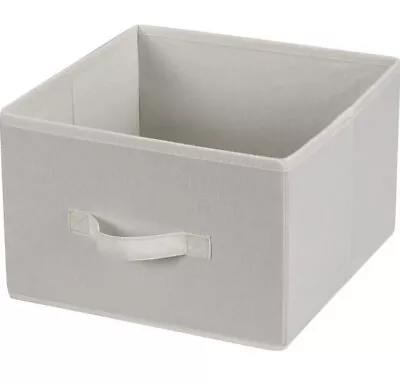 HomeTrends 3 Drawers Shelf Closet Organizers Natural Canvas Fabric Handle NEW • £13.30