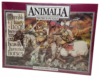 Animalia 750 Piece Jigsaw Puzzle By Graeme Base 1986 Hairy Hogs H Vintage Sealed • $43.95