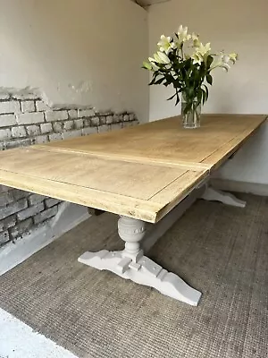 Old Charm 8.6 Foot Extending Oak  Refectory Kitchen Dining Table Refurnished • £750