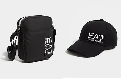 Emporio Armani Mens EA7 Gloss Logo Cap + EA7 Small Pouch Free Delivery • £99.95