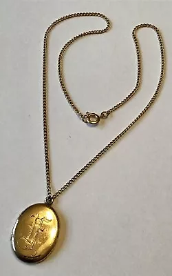 Vintage Art Deco Gold Filled Locket Pendant Necklace 2m • $55