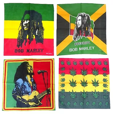 Rasta Print Bandana Head Wrist Mouth & Neck Scarf / Bob Marley / Red Gold Green • $2.48