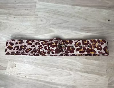 Zimmermann Animal Print Brown Belt Size 0 AUS 8 Brown Mob Wife Linen • $49.99