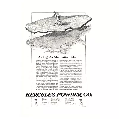 1918 Hercules Powder: Big As Manhattan Island Vintage Print Ad • $7.25