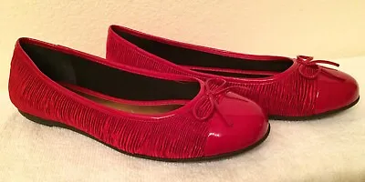 NEW Michelle D Ballet Flats Ferrari RED Size 9M ~ Style Shuffle602 NIB • $17