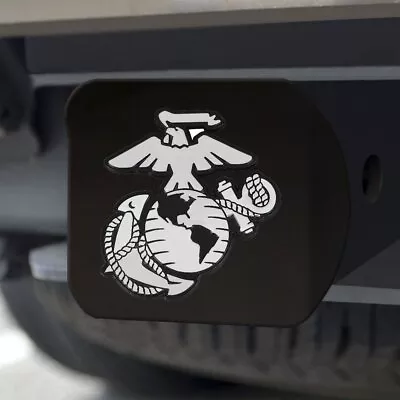 MIL - U.S. Marines Black Metal Hitch Cover With Metal Chrome 3D Emblem • $39.99