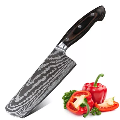 7inch Nakiri Knife X50Cr15MoV Stainless Steel Chef Kitchen Knife Cooking Knives • $25.99