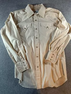 H Bar C Shirt California Ranchwear 70s Pearl Snap Longsleeve Men’s 16.5-34 USA • $29.99