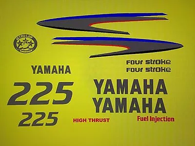 Yamaha Outboard Motor Decal Kit 225  Hp 4 Stroke Kit - Marine Vinyl Not Ink-jet • $66.99