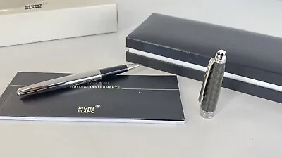 Montblanc Meisterstuck Solitaire Carbon & Steel Rollerball Pen New 100% Genuine • $795