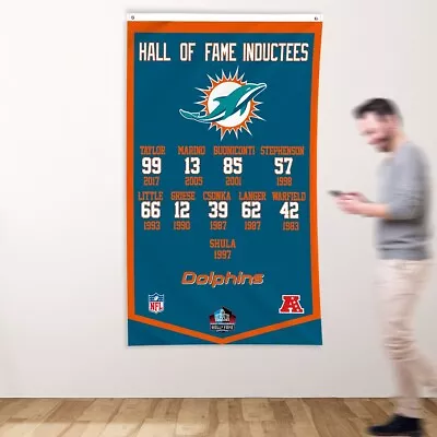 Miami Dolphins 3x5 Ft Flag Hall Of Fame Inductees NFL Super Banner FREE Shipping • $13.44