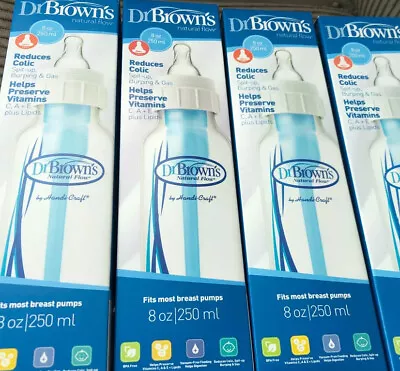 NEW 6 Pack Dr. Brown's Natural Flow Bottles 8 Oz And 2 Mam Pacifier • $17