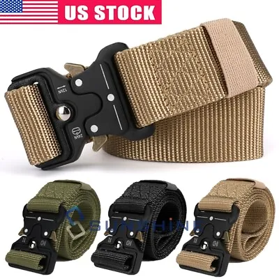 Casual Magnetic Tactical Belt Quick Release Buckle Nylon Fashion Adjustable • $11.69