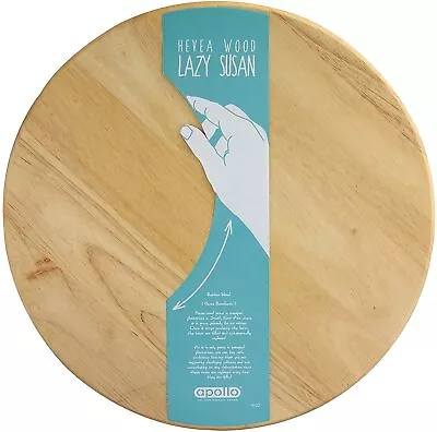 £16.99 • Buy Lazy Susan Suzie Rotating Round Wooden Tray Serving Plate Solid Rubber Wood 35cm