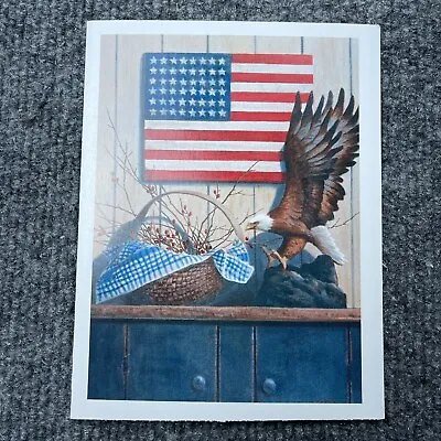 Card By T. C. Chiu Cypress Fine Art Licensing American Eagle & Flag Americana • $9.62