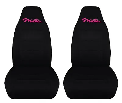 Car Seat Covers Fits 90-1998 Mazda MX5 Miata Solid Black Personalized Front Set • $84.99