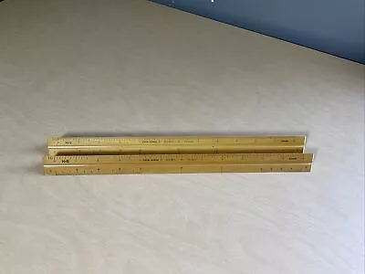 NEW NOS PAIR K + E Architect Engineer Triangular Wood Ruler Doric Burwood LOT • $39.95