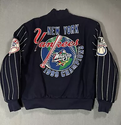 New York Yankees MLB Baseball Vtg World Series ‘99 Varsity Bomber Jacket Sweater • $300