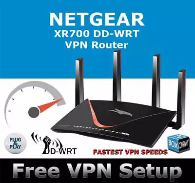 NETGEAR XR700 2.0Ghz DDWRT FAST VPN WIRELESS ROUTER OPENVPN DD-WRT 1-2 NORDVPN • £279.99