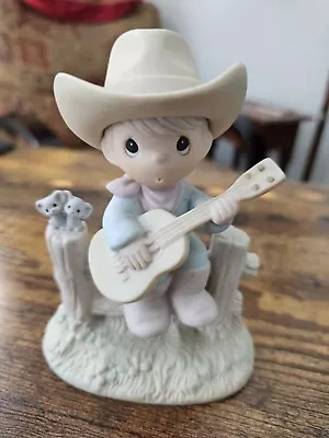 Precious Moments   Hallelujah Country   Singing Cowboy W/ Guitar NO BOX • $10