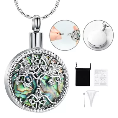 Cremation Urn Necklace For Ashes Tree Of Life Locket Necklace Cremation Keepsake • $12.21